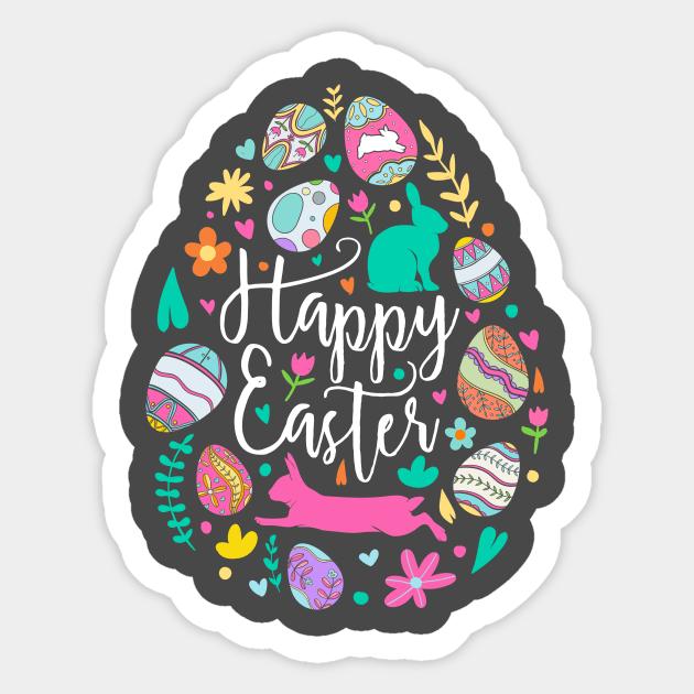 happy easter, egg, rabbit, bunny Sticker by sufian